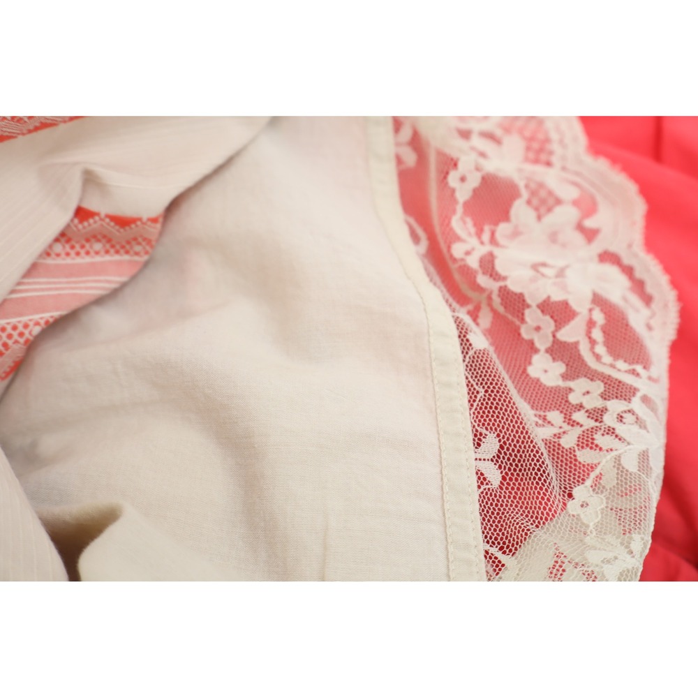 Maeve Anthropologie Strapless Coral Red Embroidered Sun Women Dress Size 8 NWOT - Picture 5 of 12